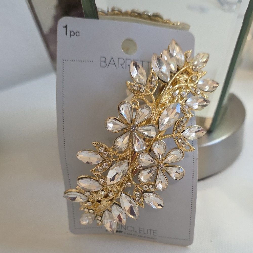NEW Scunci Elite By Conair Floral Hair Barrette